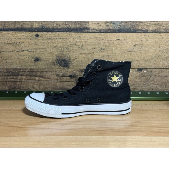 🔥 EXCELLENT Converse High Top 2 Fold Down LV Leopard Pattern W SZ 6 Black/gold - Picture 3 of 11